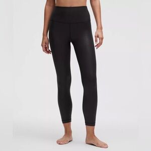 Lululemon Black Satin Shine High-Waisted Leggings
